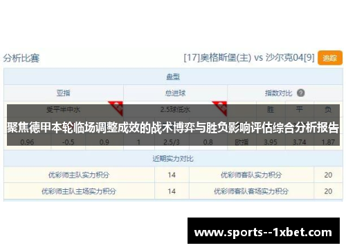 聚焦德甲本轮临场调整成效的战术博弈与胜负影响评估综合分析报告 聚焦德甲本轮临场调整成效的战术博弈与胜负影响评估综合分析报告